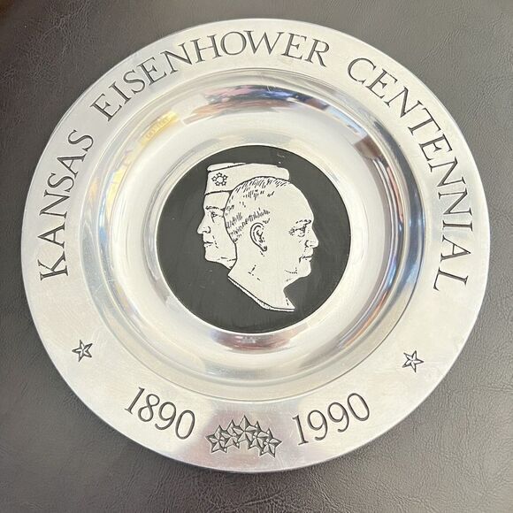VINTAGE KANSAS EISENHOWER CENTENNIAL 1890 - 1990 COMMEMORATIVE PLATE NUMBER 483‎ - Picture 2 of 9